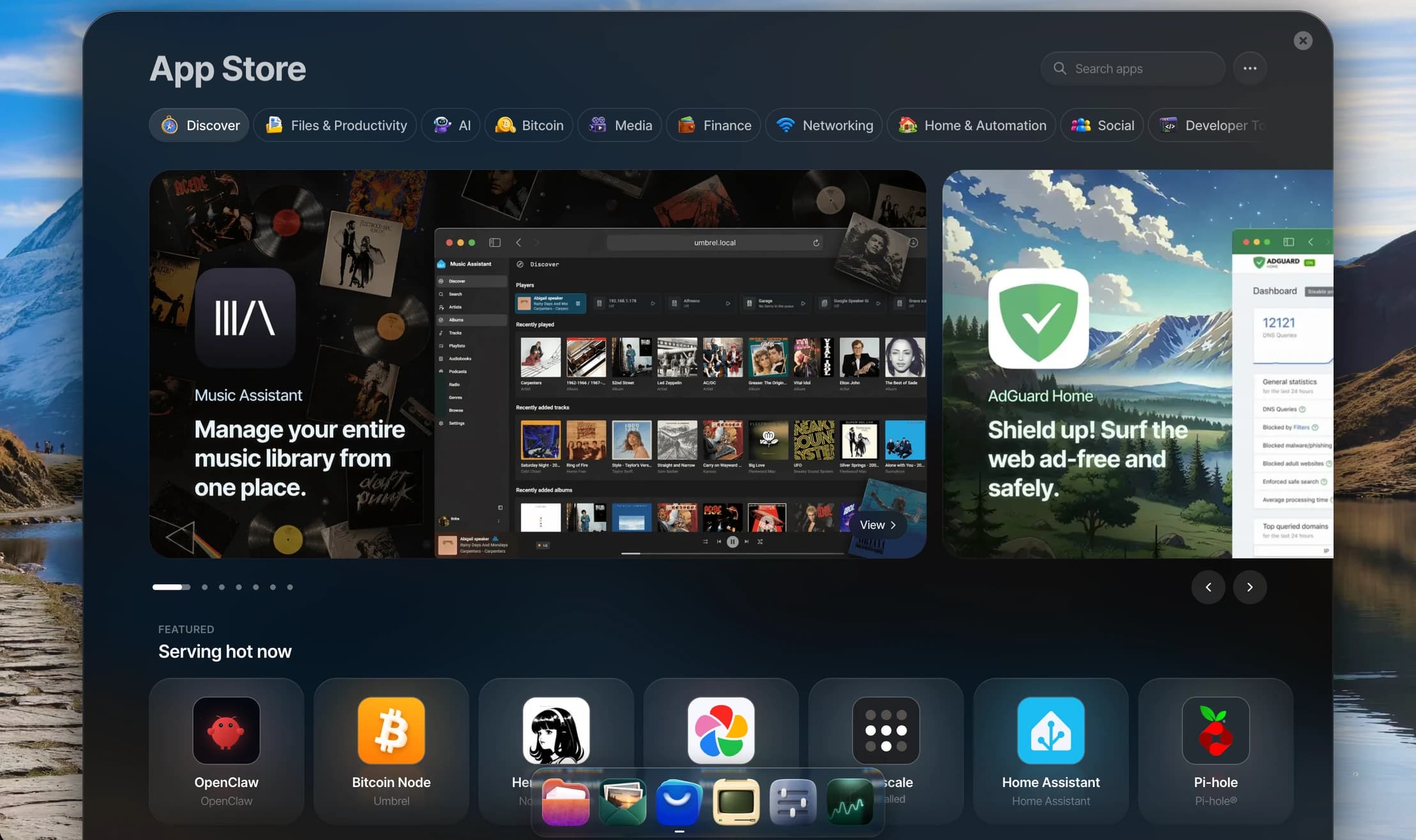 Umbrel App Store interface